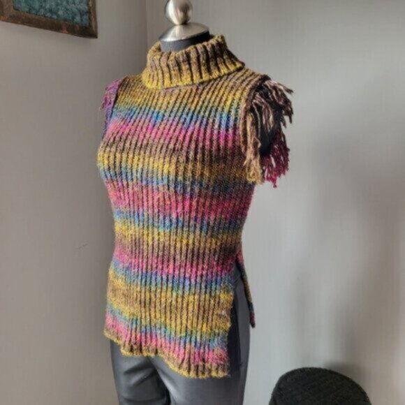 DEX - Knit Fringe  Sweater Vest  Small - Picture 11 of 11
